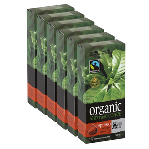 bean ground & drunk carton Espresso Organic & Fairtrade aluminium coffee 60 capsules