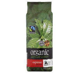 Bean Ground & Drunk Organic Espresso Fairtrade Coffee Beans 250g