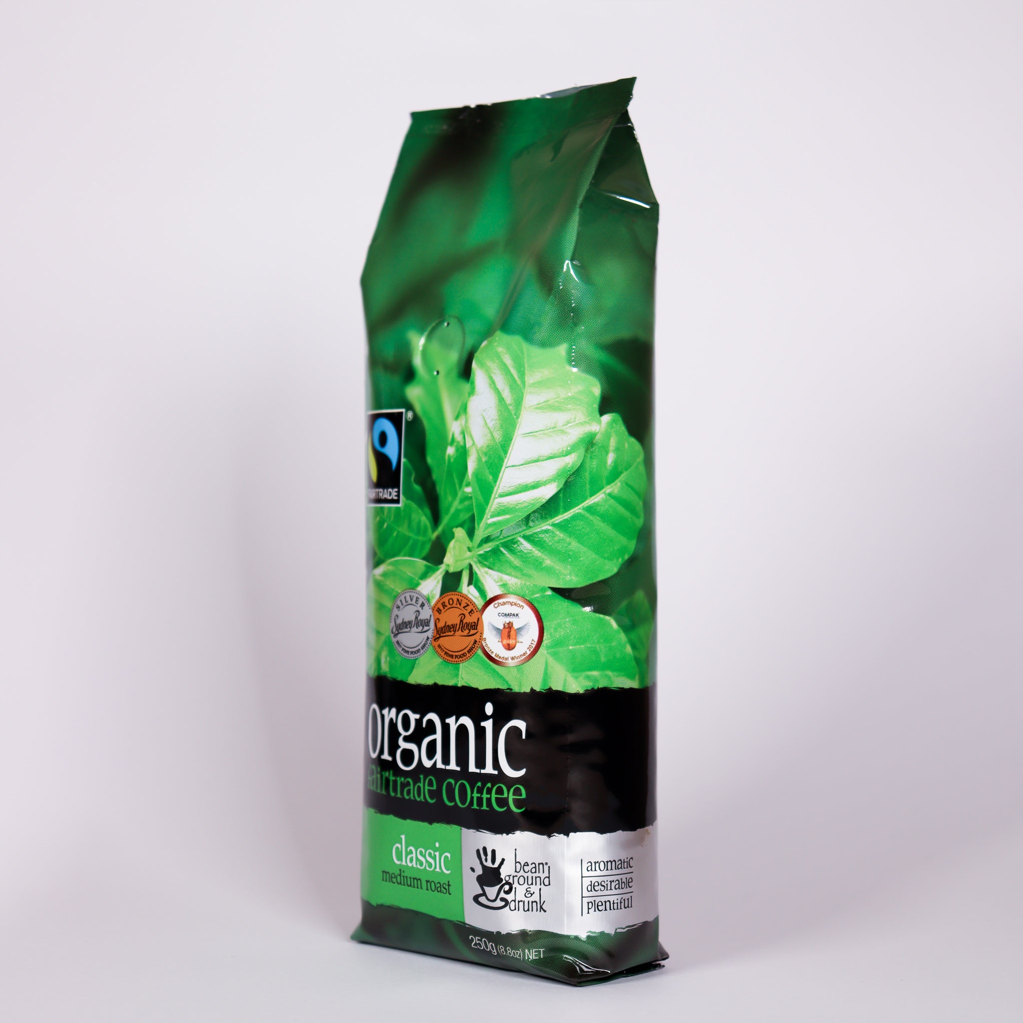 Bean Ground & Drunk Organic Classic Fairtrade Coffee Beans 250g